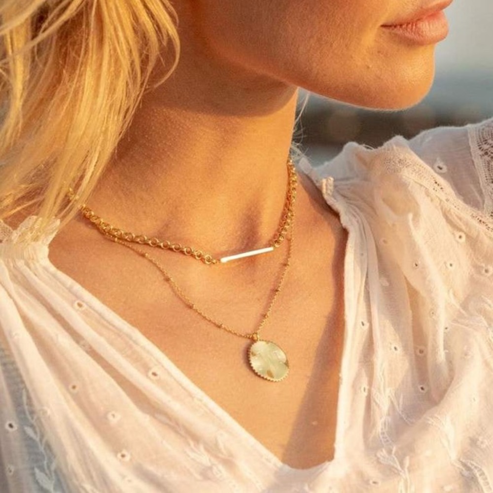 Gorjana Bespoke Bali Coin Necklace Gem